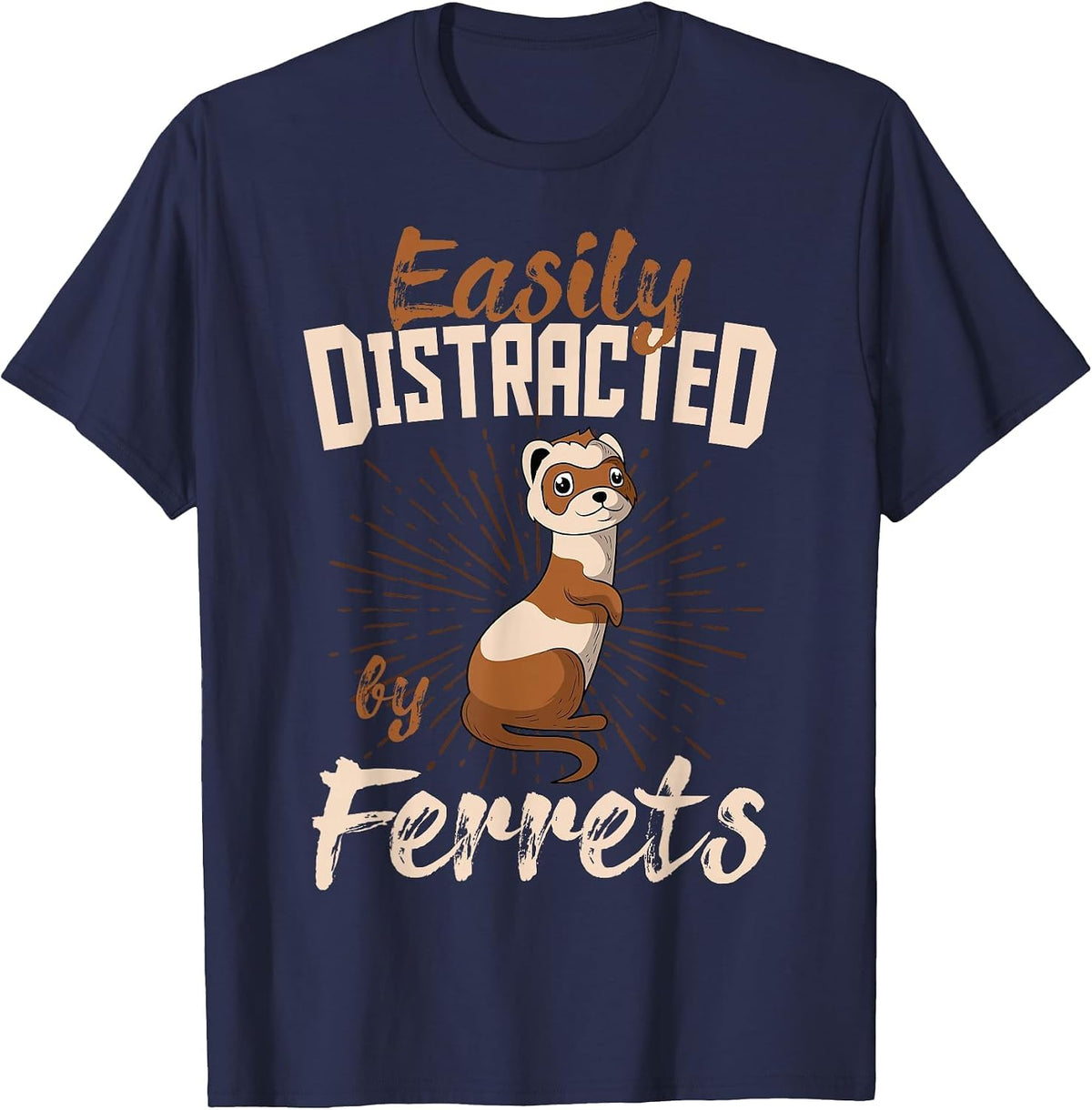 Ferret Cute Lover Expert Mustelidae T-Shirt - Navy Blue