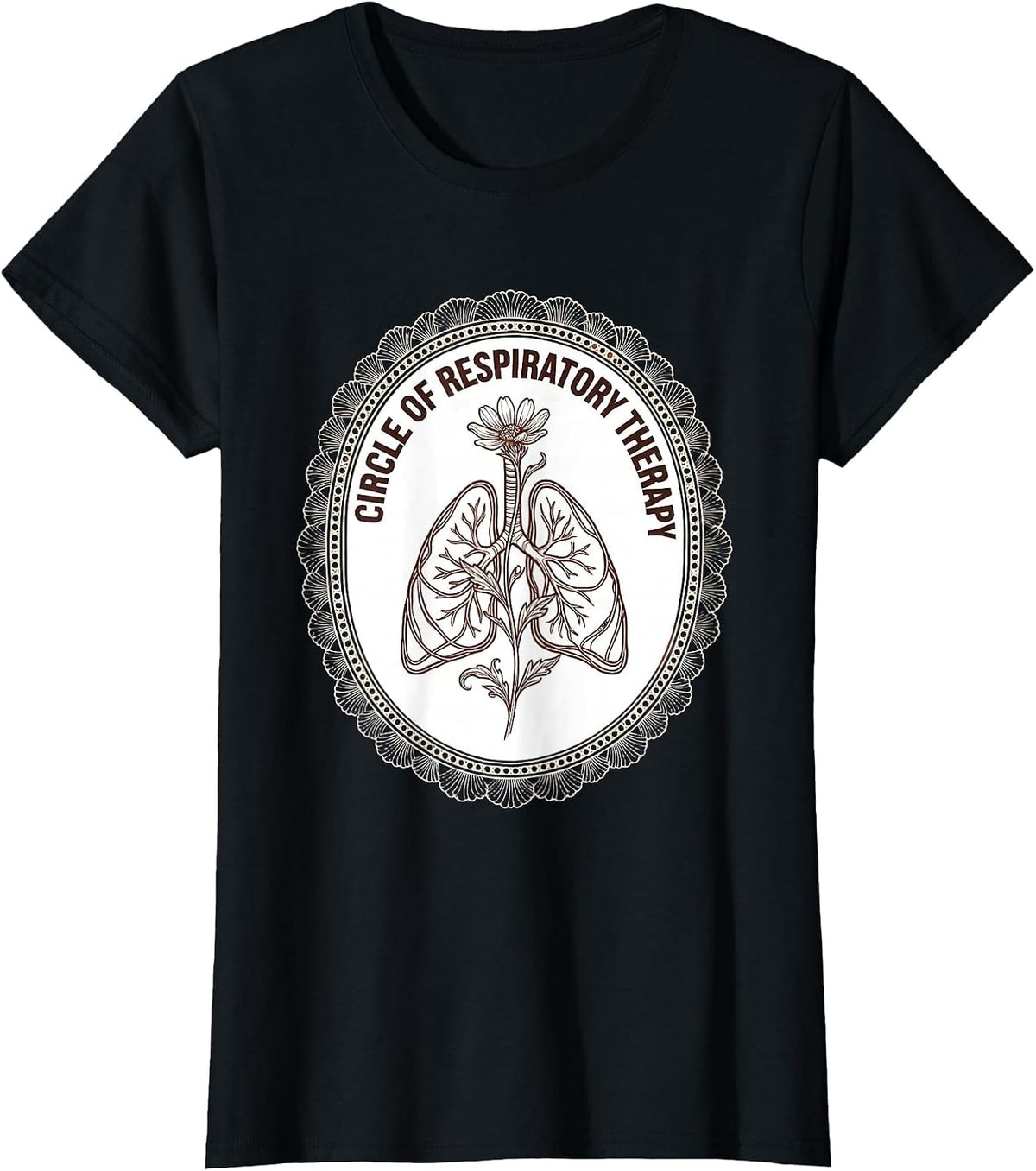 Circle of Respiratory Therapy Boho Minimalist RT Care Week T-Shirt - Black