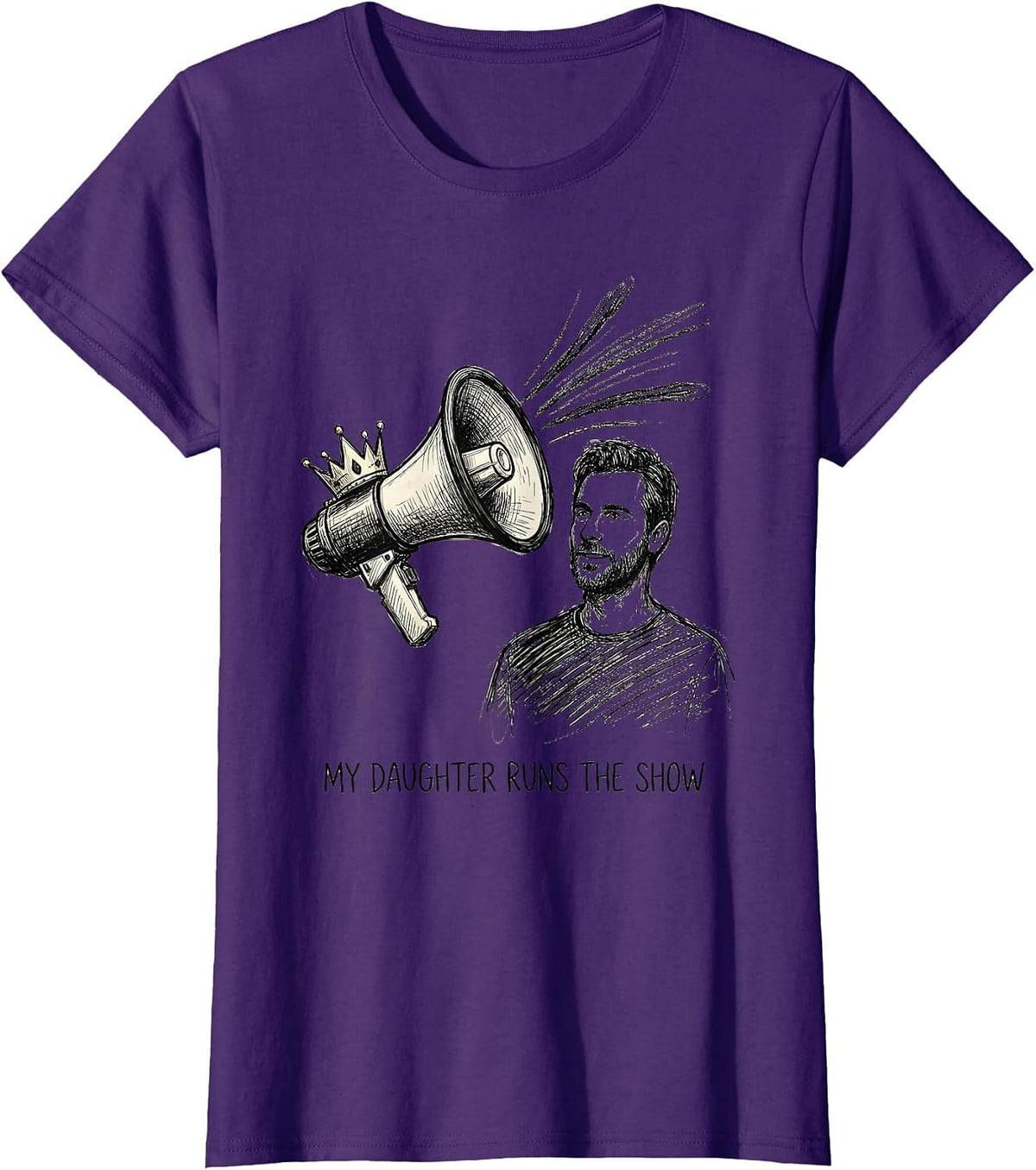 Women's My Daughter Runs The Show Funny Dad Family Humor T-Shirt - Purple
