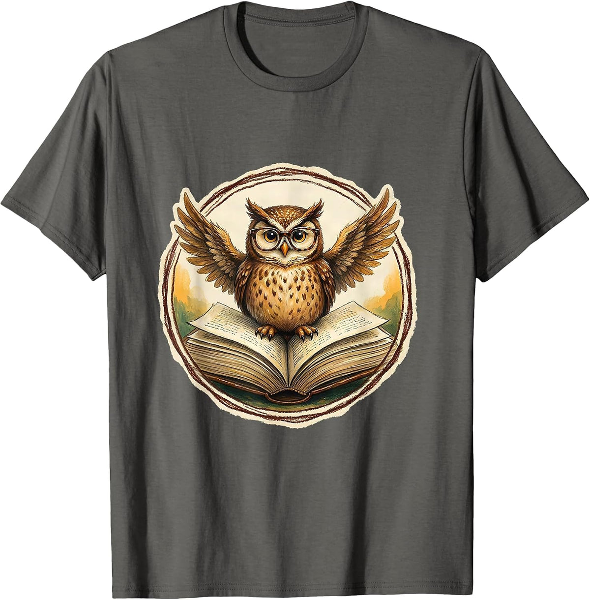 Men's Happy To See Your Face Owl Teacher Gift T-Shirt - Asphalt Grey
