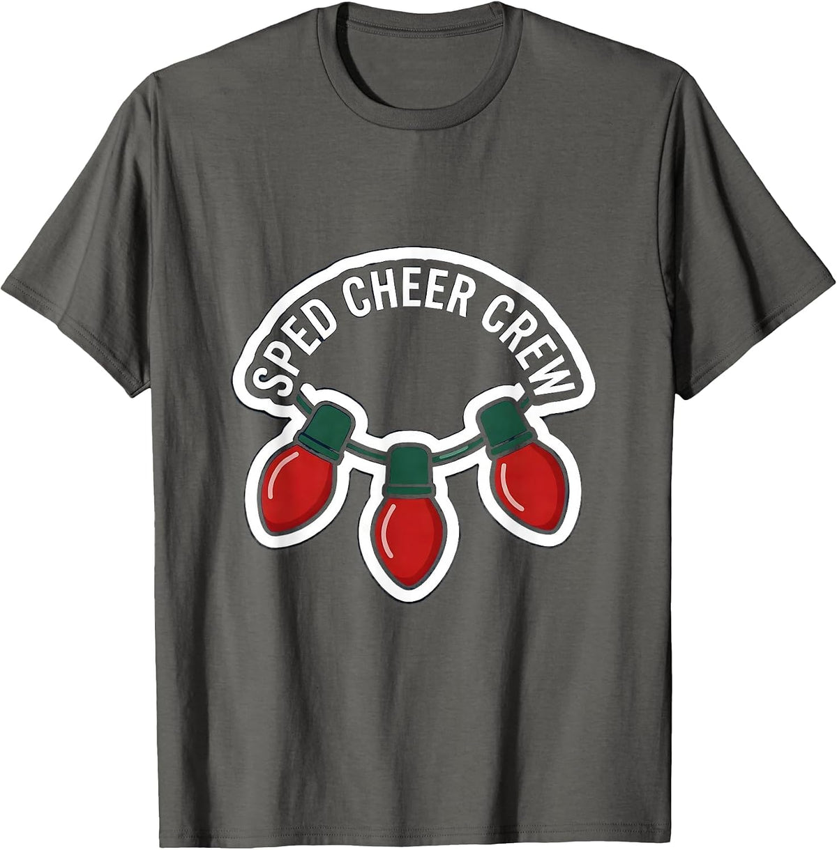 SPED Cheer Crew Holiday Special Education Teacher Christmas T-Shirt - Asphalt Grey