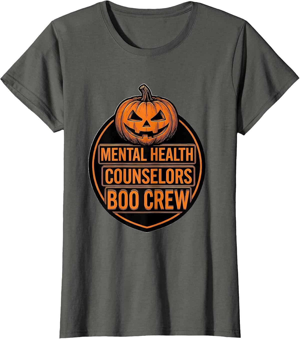 Women's Mental Health Counselors Boo Crew Halloween Matching T-Shirt - Asphalt Grey
