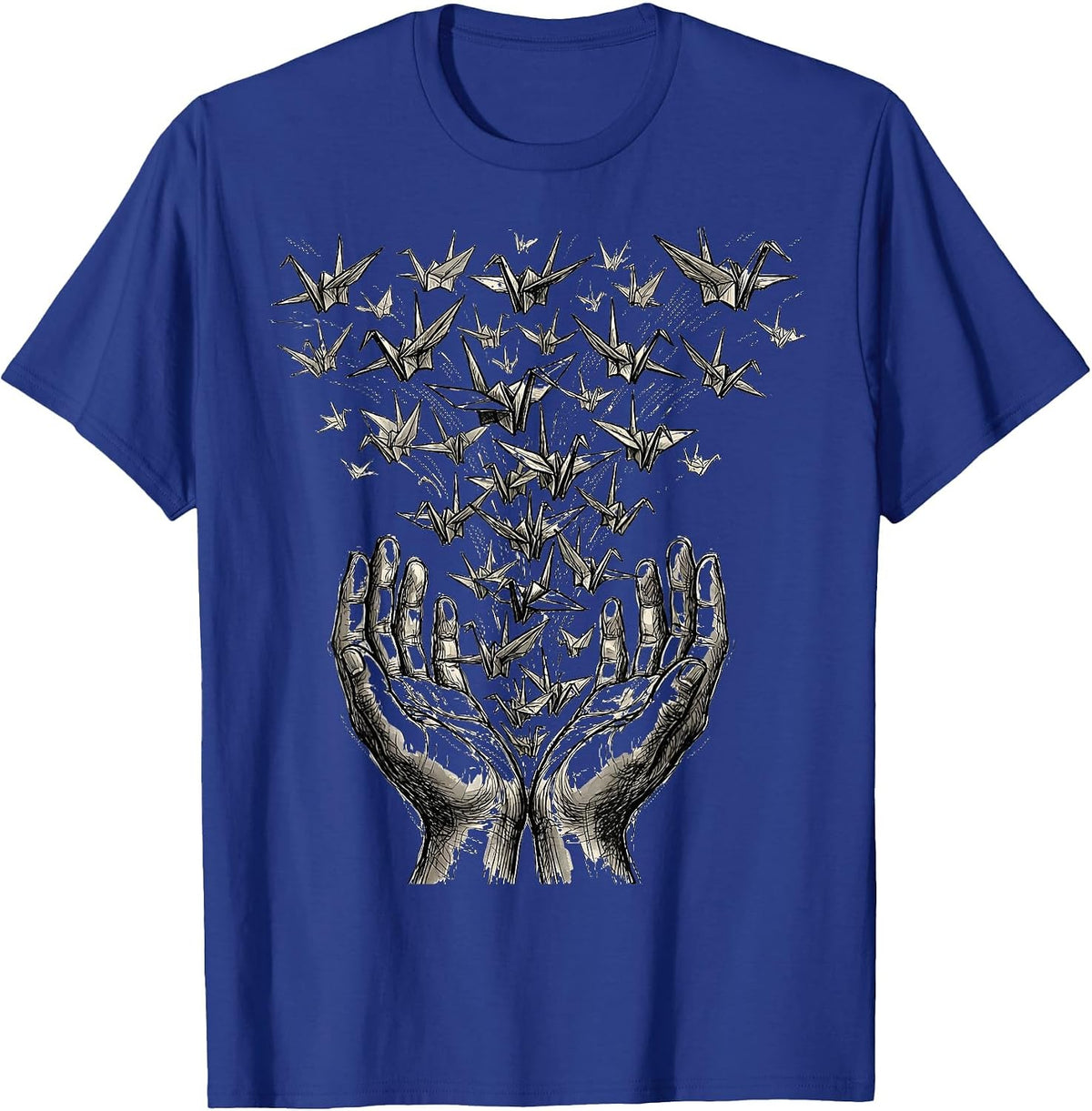 Special Education Teacher Paper Birds Illustration T-Shirt - Royal Blue