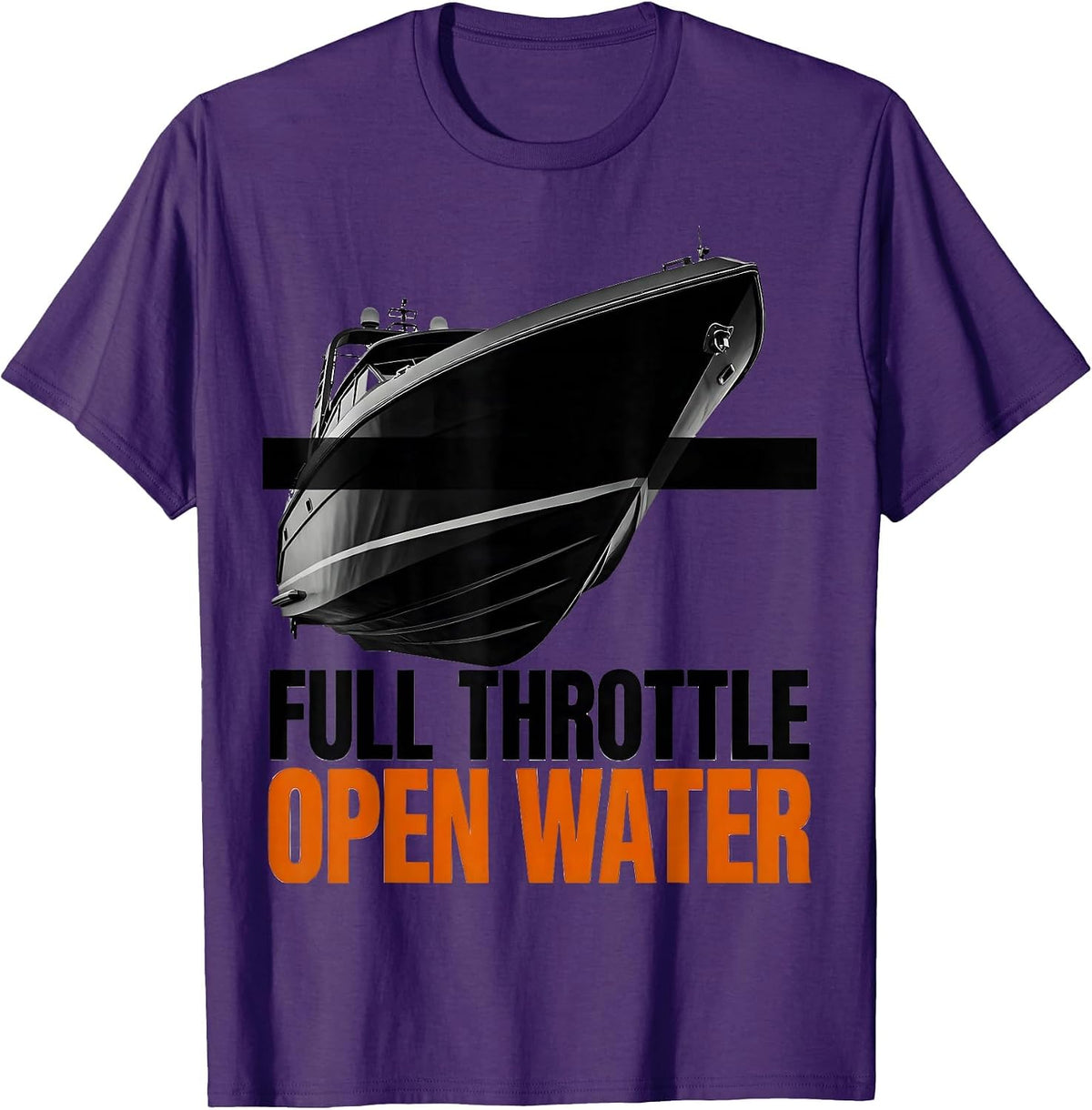 Full Throttle Open Water Cruise Design T-Shirt - Purple