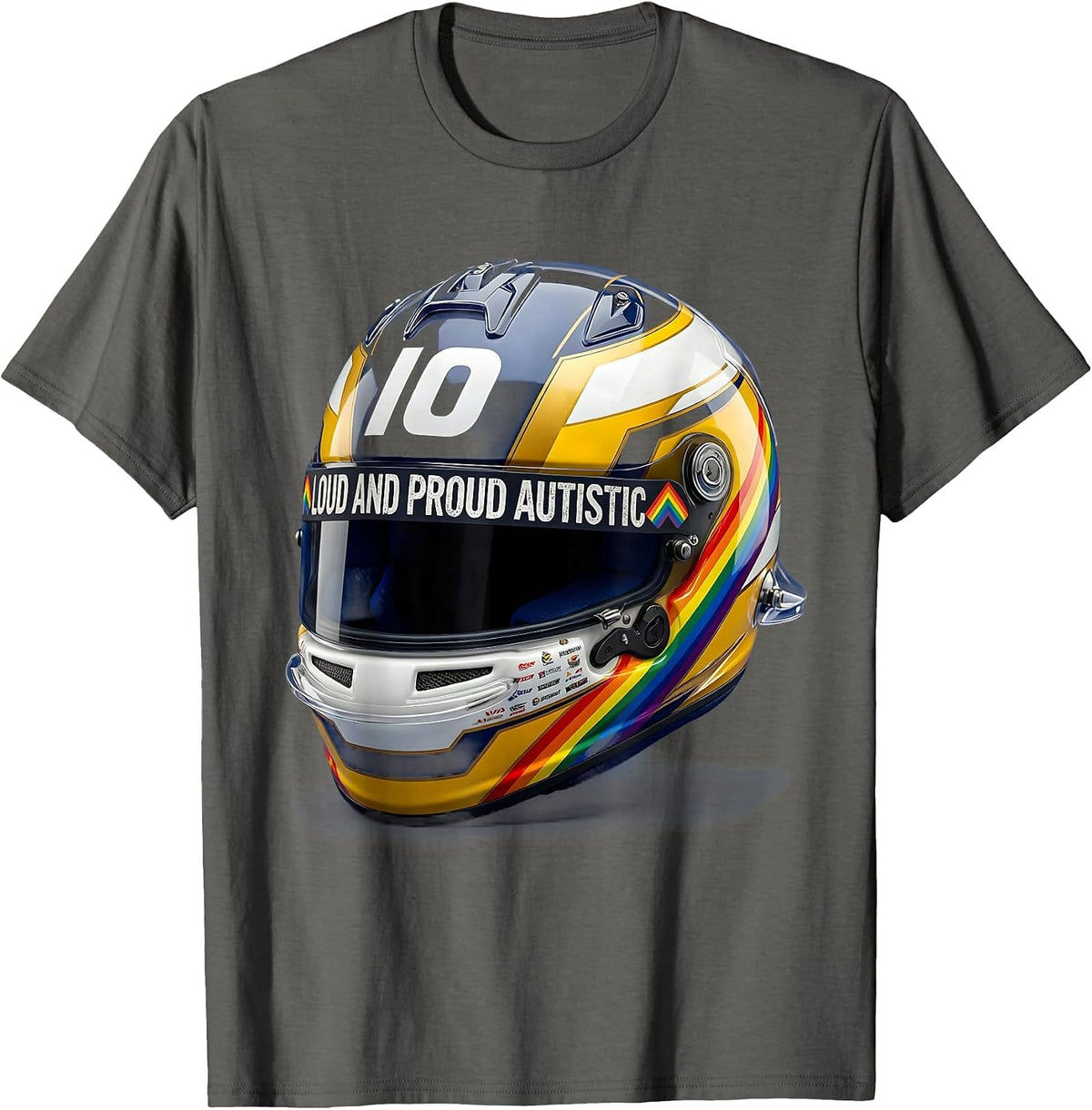 Men's Loud and Proud Autistic Awareness Design T-Shirt - Asphalt Grey