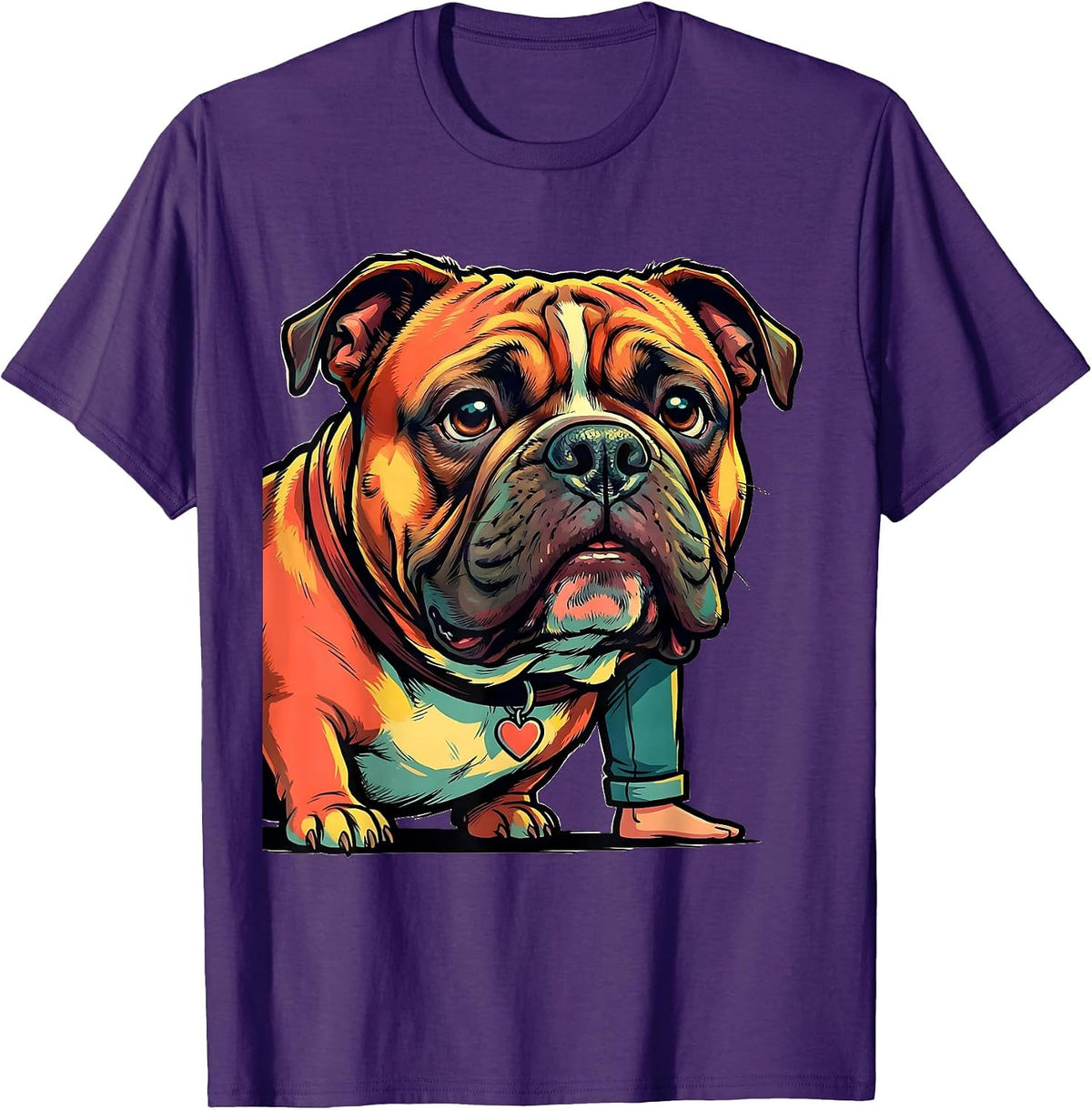 Pittie Dog Mom Cartoon Pit Bull Lover Gift T-Shirt - Purple