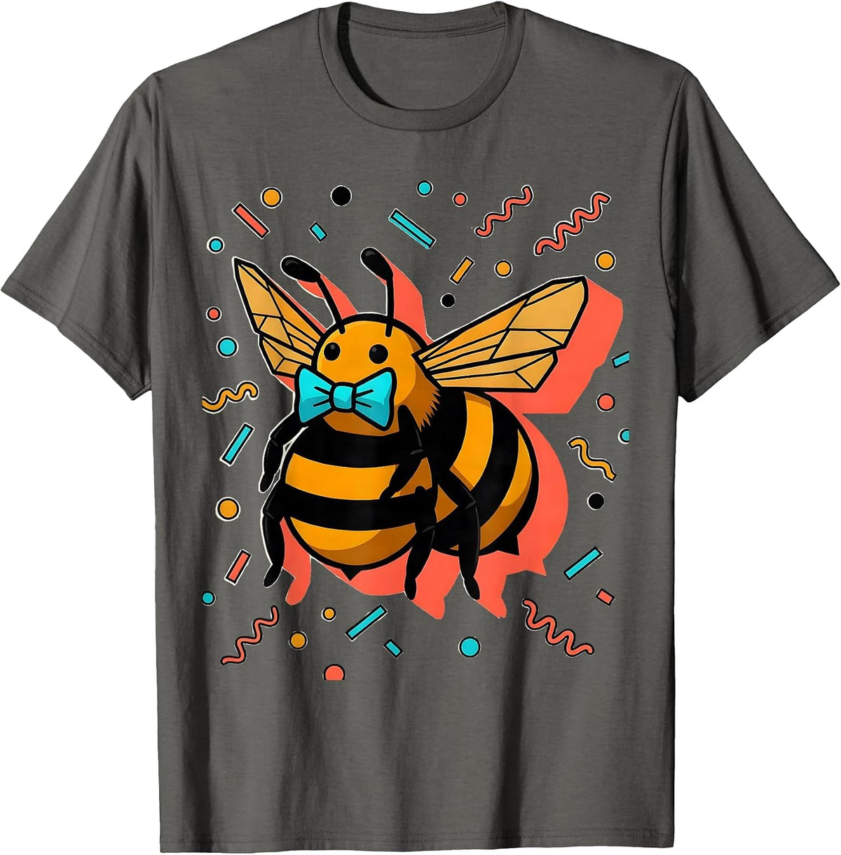 Dapper Bee in Tuxedo Bow Tie Autism Awareness T-Shirt - Asphalt Grey