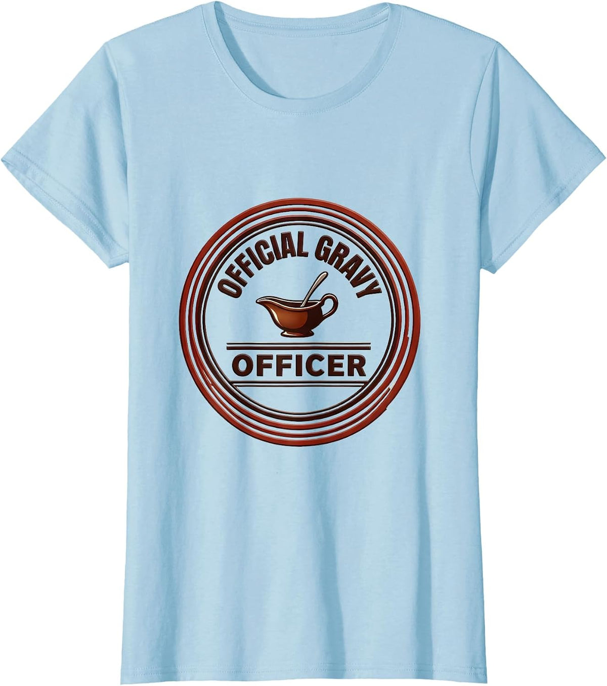 Official Gravy Officer Funny Thanksgiving Family Dinner T-Shirt - Baby Blue