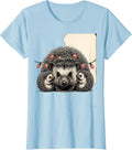 Women's Hedgehog Family Cute Christmas Animal Lover Holiday T-Shirt - Baby Blue