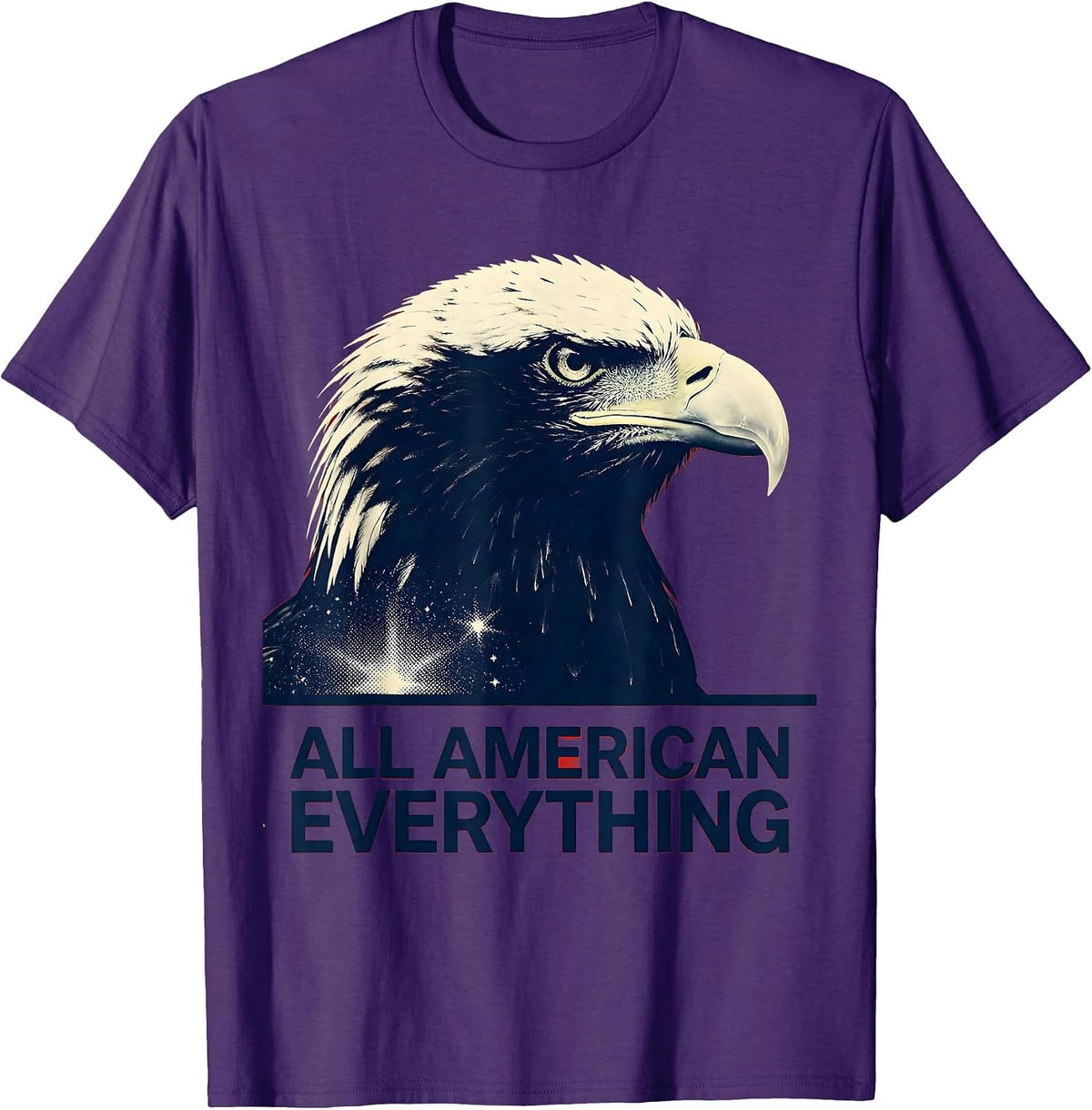 All American Everything Patriotic USA Design T-Shirt - Purple