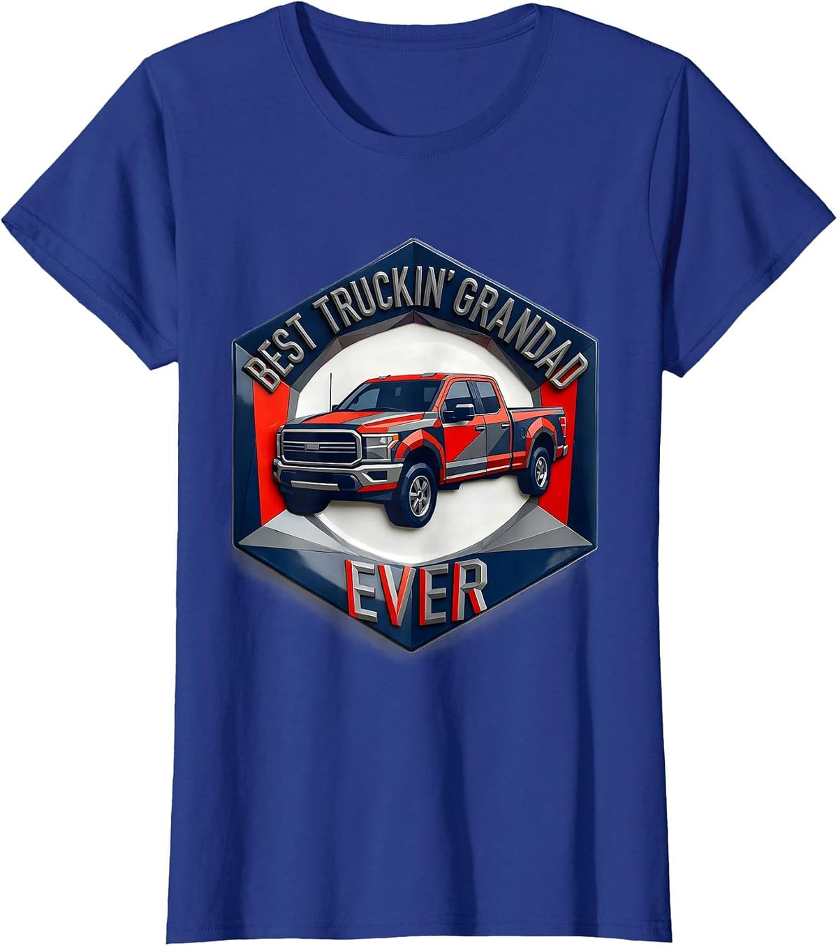Women's Best Truckin' Grandad Ever Funny Trucker Gift Truck Driver T-Shirt - Royal Blue