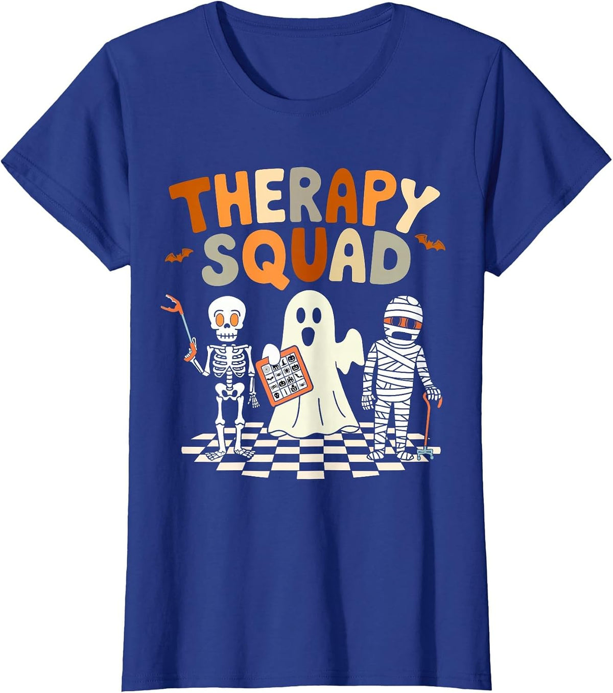 Funny Therapy Squad Retro OT PT Team Cute Halloween Physical T-Shirt - Royal Blue