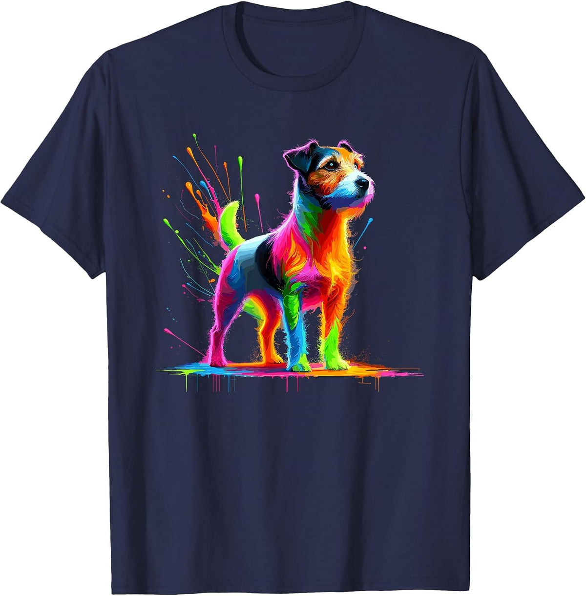 Splash Art Jack Russell Terrier T-Shirt - Navy Blue