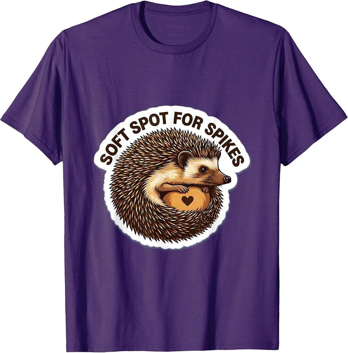 Men's Soft Spot For Spikes Cute Hedgehog Lover Animal Humor T-Shirt - Purple