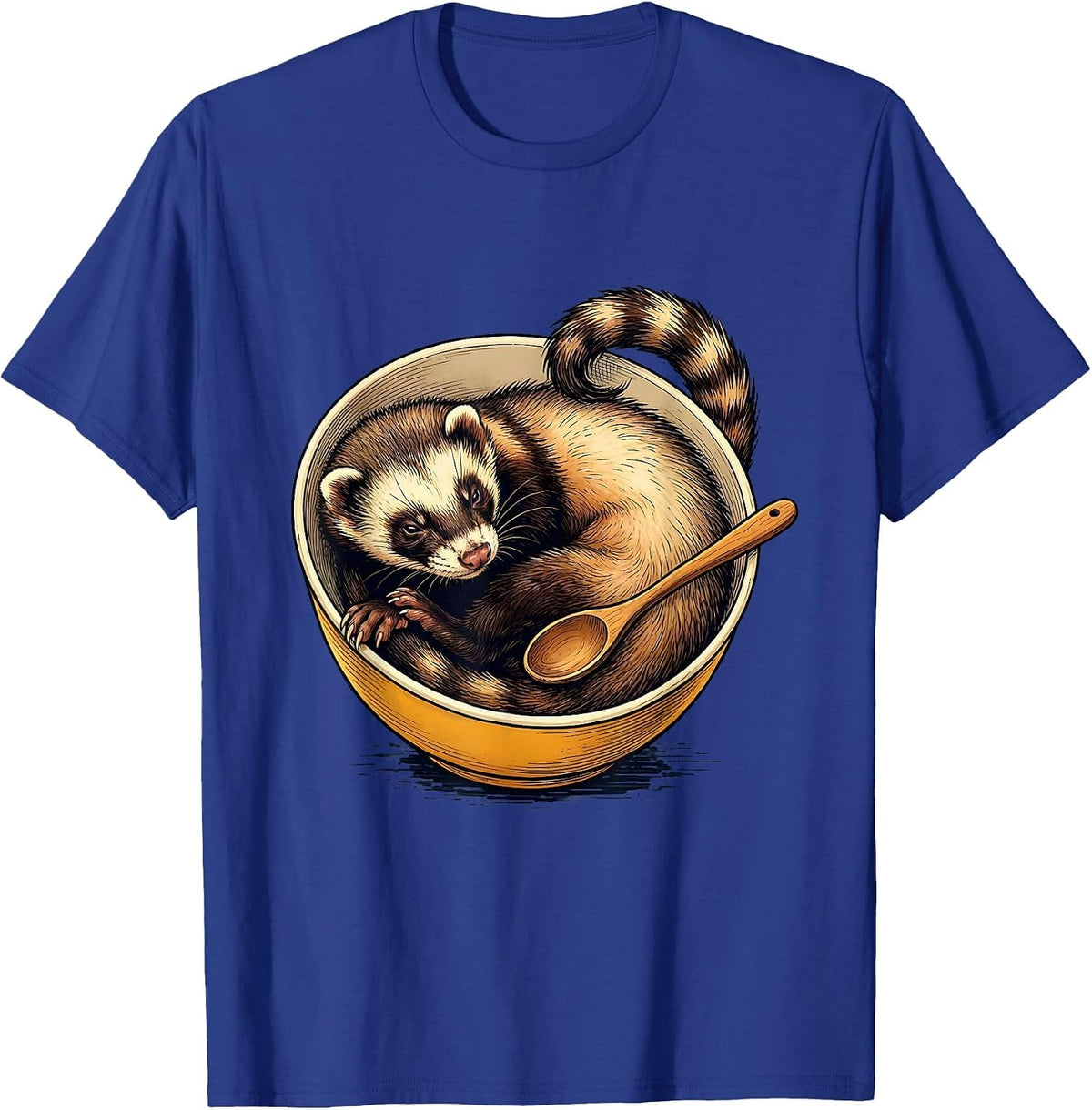 Masked Ferret Sleepy Kitchen Humor Ferret Lover Gift T-Shirt - Royal Blue