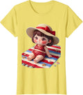 Retro Bikini Beach Towel Red White Blue Design T-Shirt - Lemon Yellow