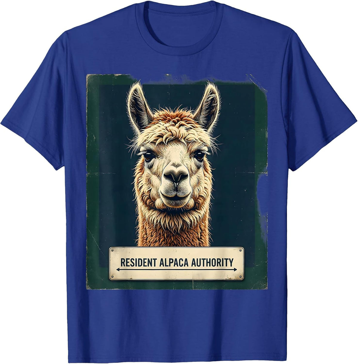 Men's Resident Alpaca Authority Vintage Funny Alpaca Lover Gift T-Shirt - Royal Blue