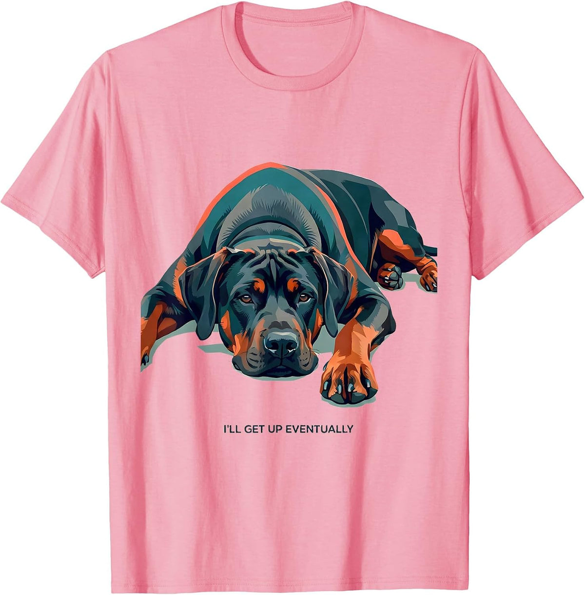 Men's I’ll Get Up Eventually Rhodesian Ridgeback Dog Lover Humor T-Shirt - Pink