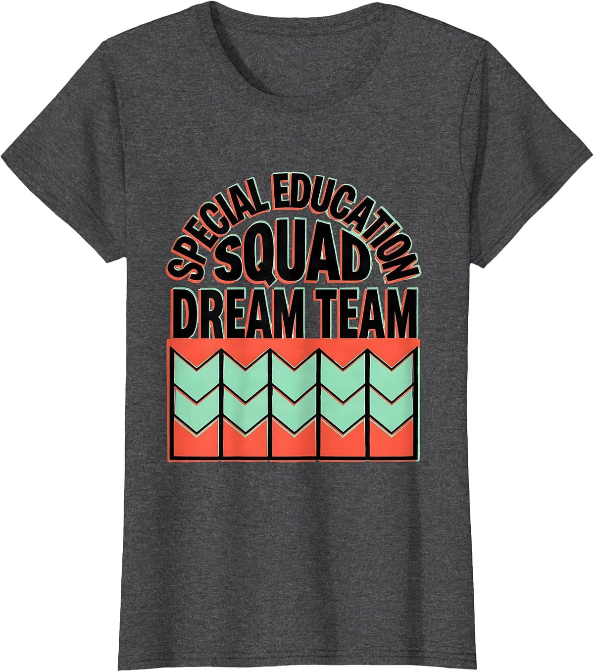 Women's Special Education Squad Dream Team Retro Teacher T-Shirt - Dark Heather Grey