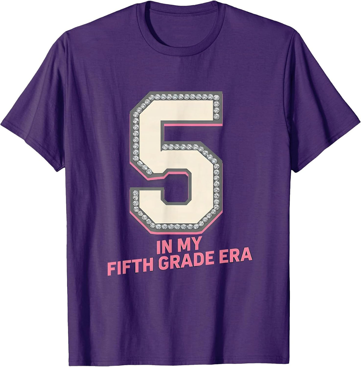 Men's In My Fifth Grade Era Sparkle Varsity Back To School Groovy T-Shirt - Purple