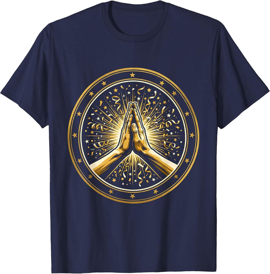 Sped Teacher High Five Celebration Graphic T-Shirt - Navy Blue