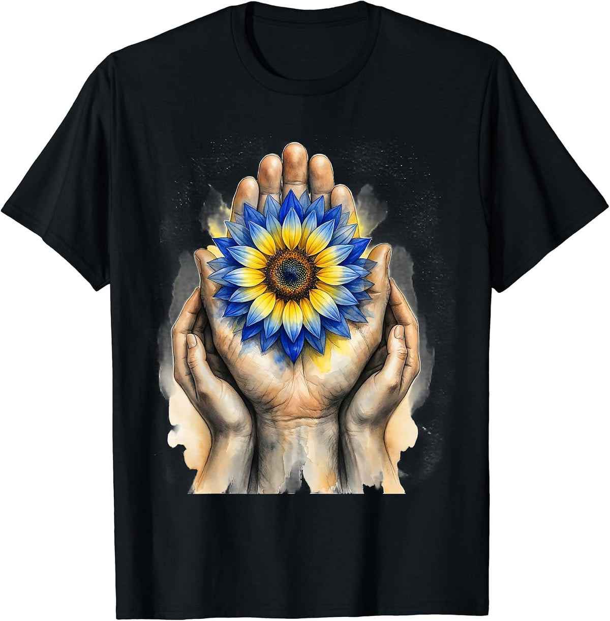 Men's Supporting Hands Down Syndrome Awareness Family Pride T-Shirt - Black