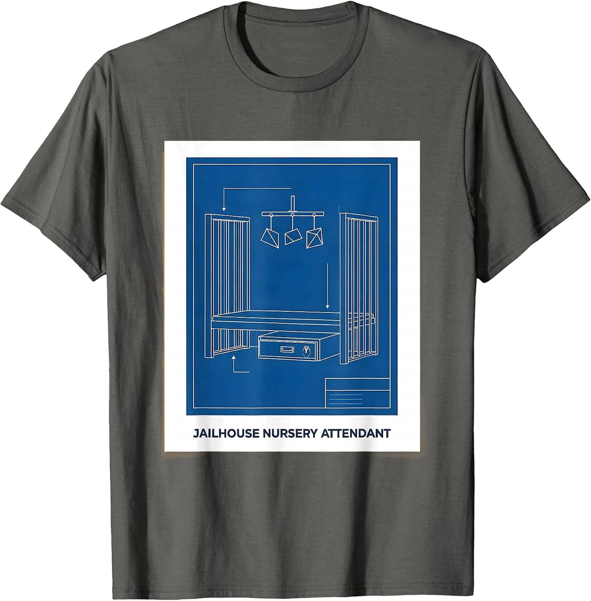 Men's Jailhouse Nursery Attendant Funny Police Officer Gift T-Shirt - Asphalt Grey
