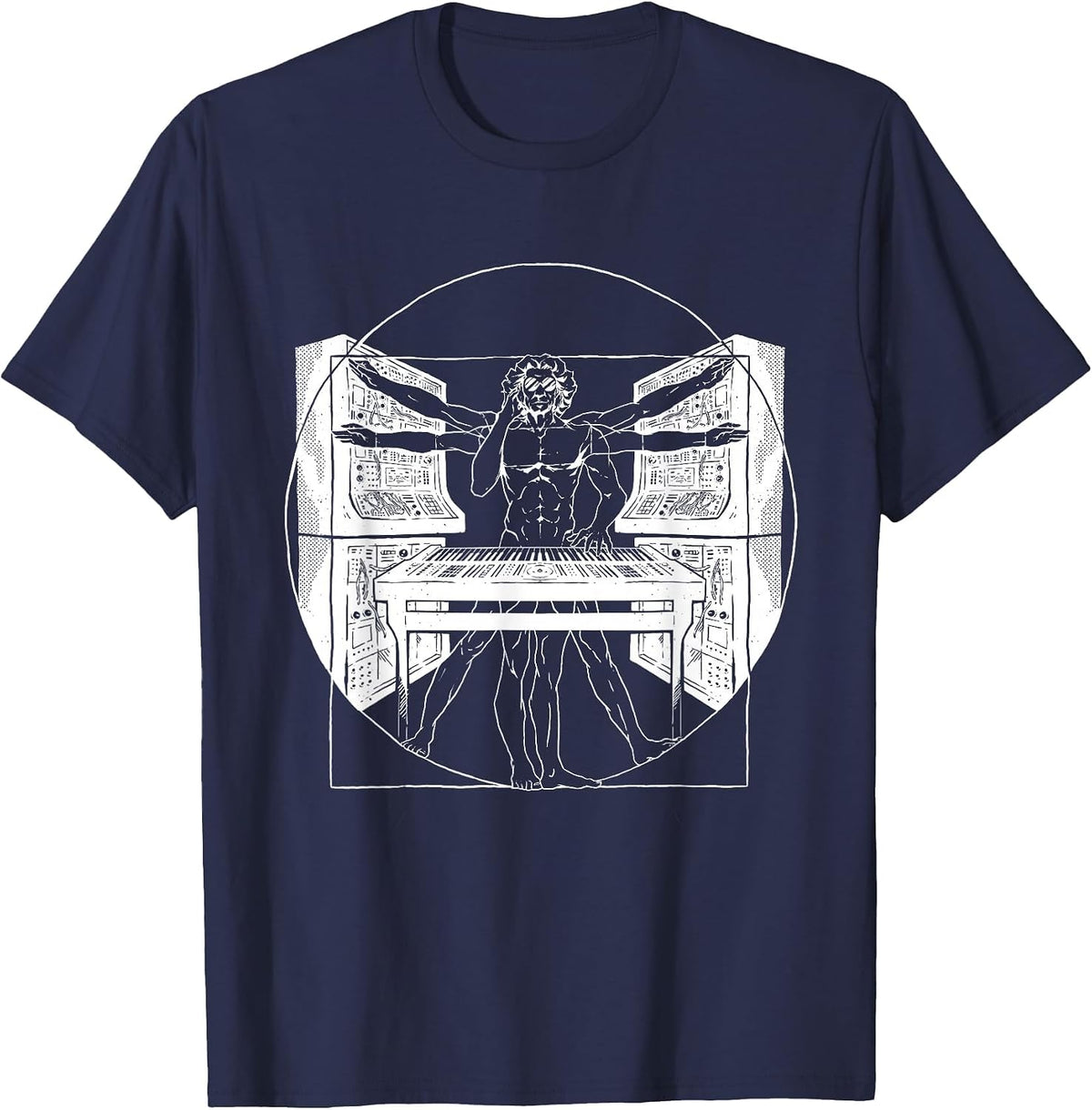 Synthesizer Synth Techno Music Cool Synthesizer T-Shirt - Navy Blue