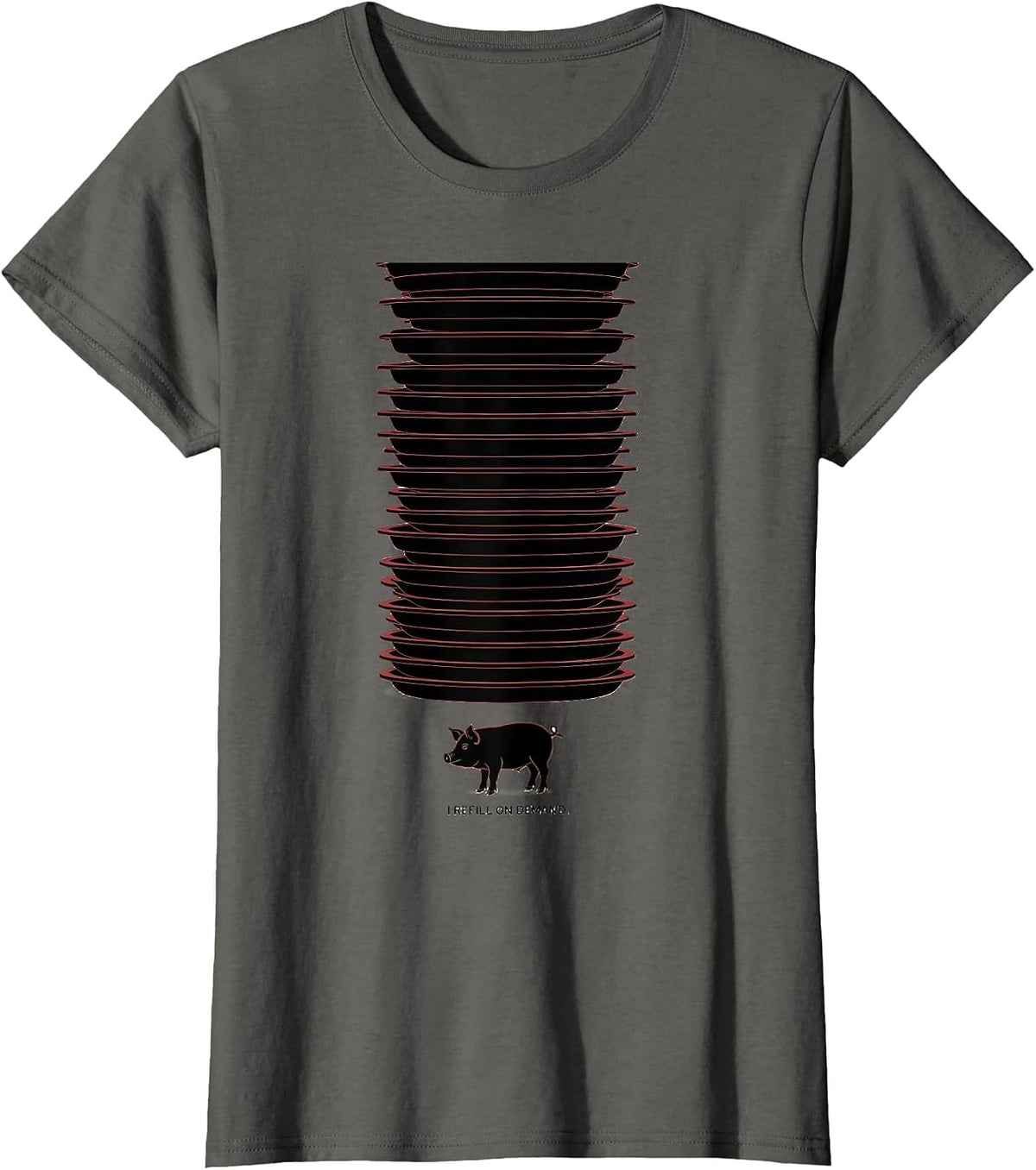 Women's I Refill On Demand Funny Guinea Pig Lover Humor T-Shirt - Asphalt Grey