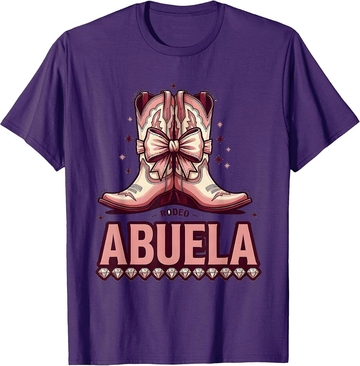 Men's Rodeo Abuela Sparkle Cowgirl Birthday Party Matching T-Shirt - Purple