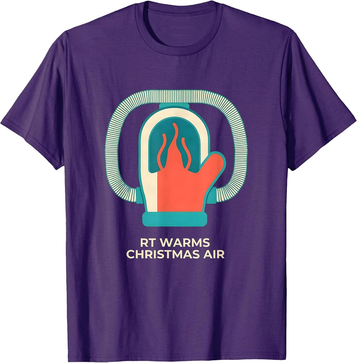 RT Warms Christmas Air Funny Nurse Christmas ICU ER RT T-Shirt - Purple