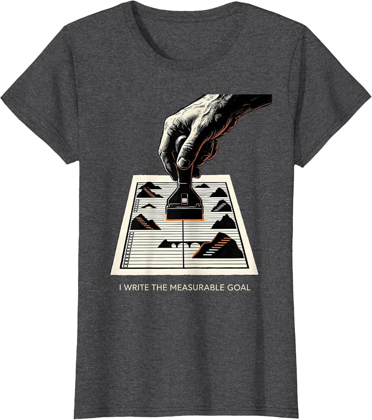 Women's I Write The Measurable Goal Funny Special Education Teacher T-Shirt - Dark Heather Grey