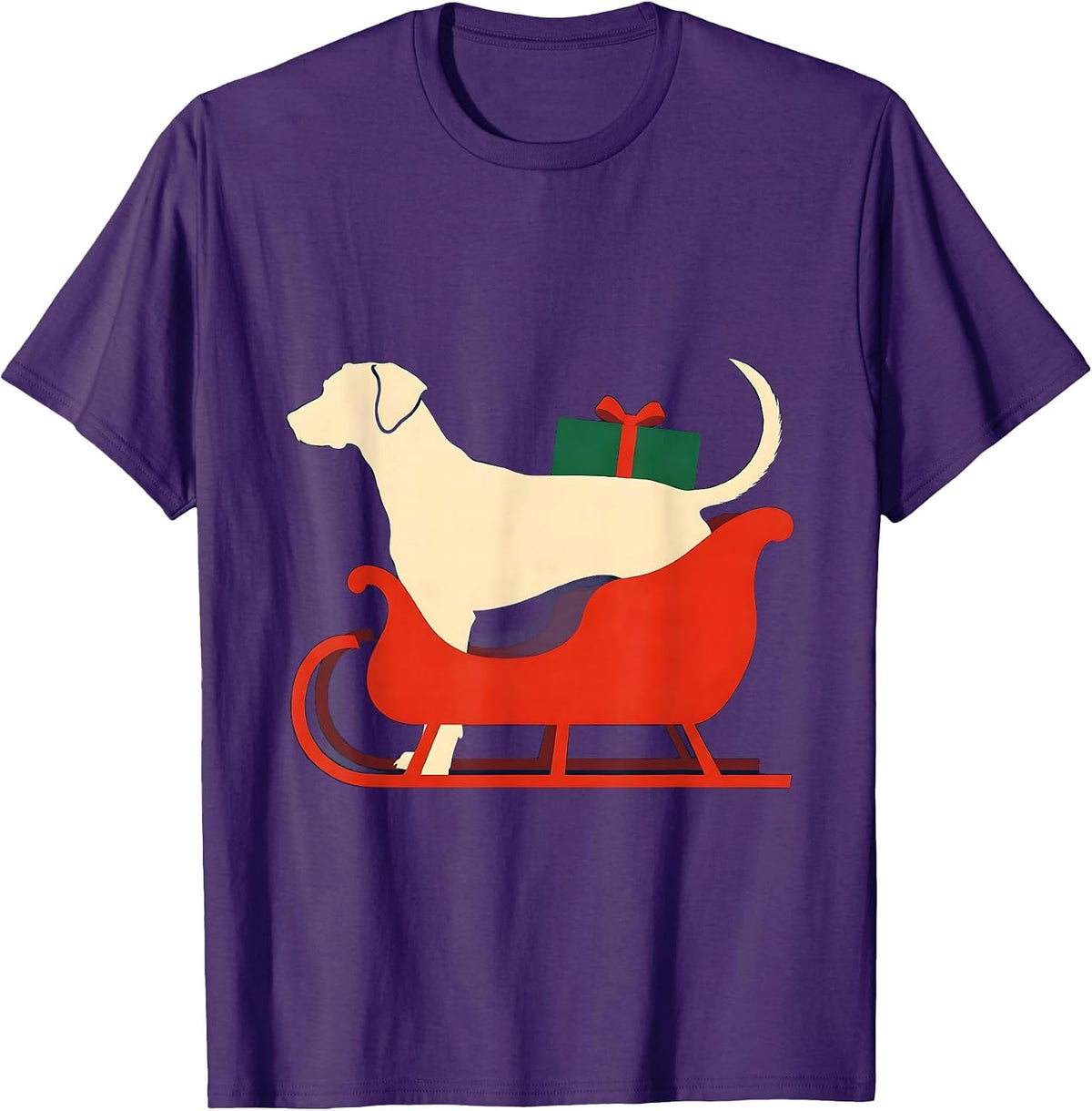 Rhodesian Ridgeback Christmas Sleigh Dog Lover Humor T-Shirt - Purple
