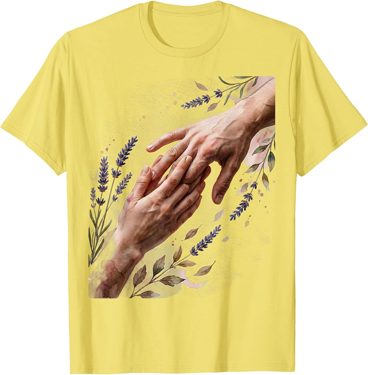Men's Occupational Therapy Hand Stretching Illustration T-Shirt - Lemon Yellow