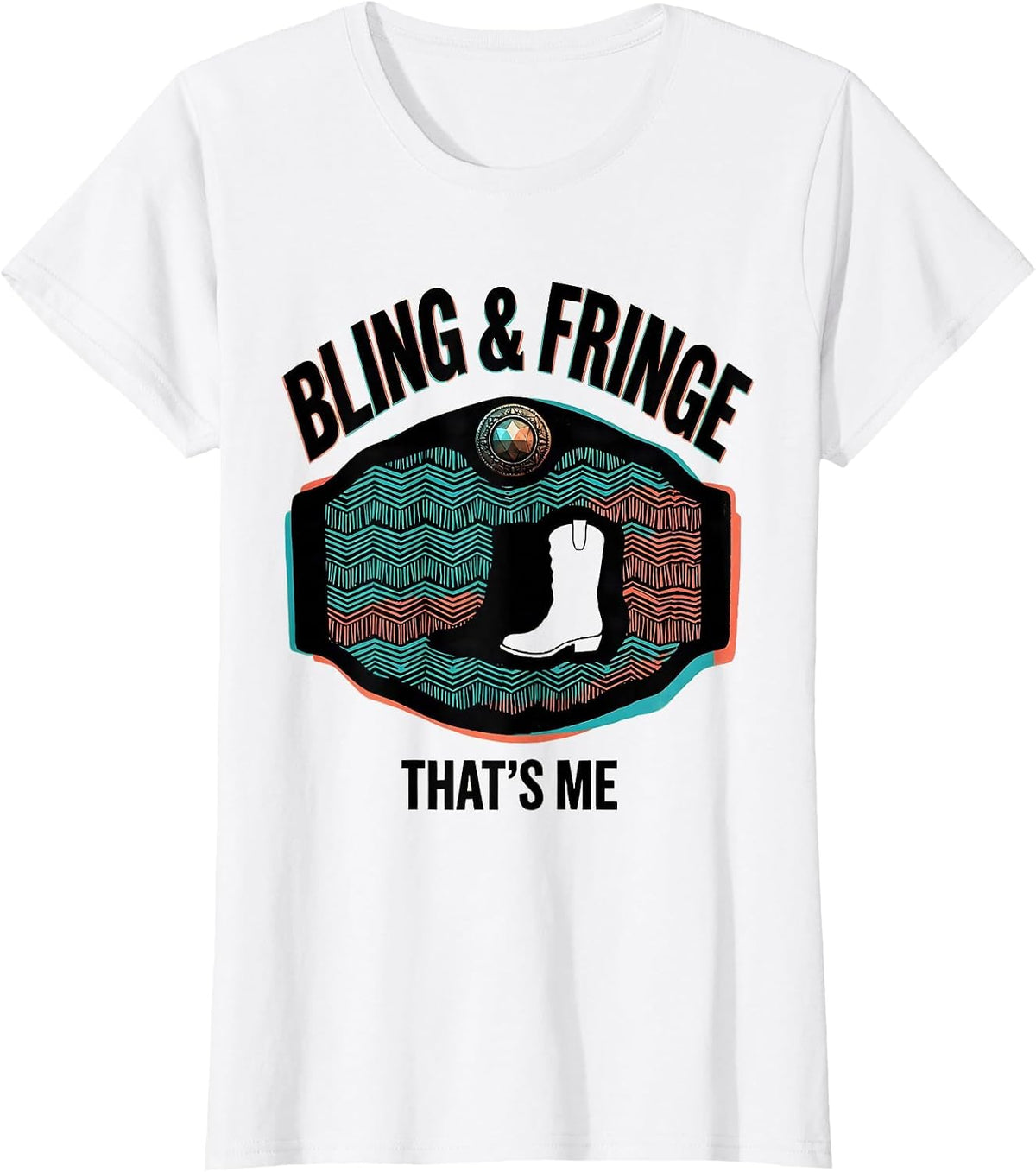 Bling & Fringe That's Me Western Cowgirl Rodeo Pride T-Shirt - White