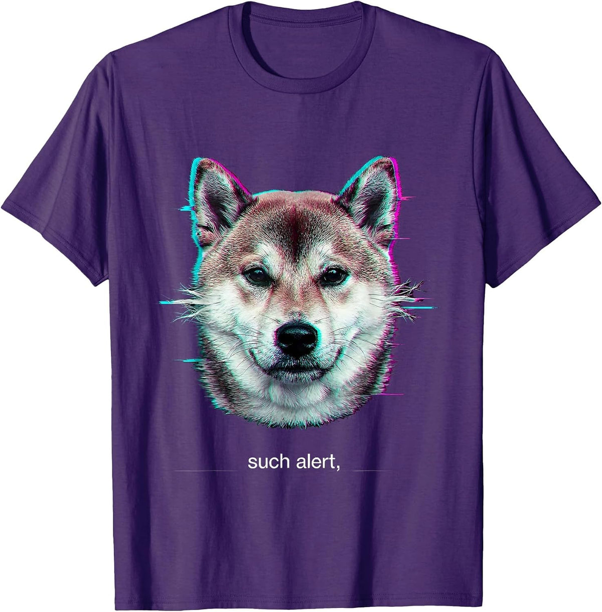 Men's such alert Glitch Kawaii Shiba Inu Dog Lover Meme Humor T-Shirt - Purple