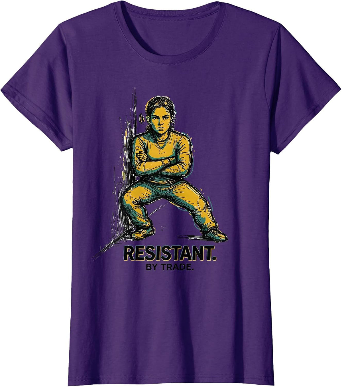 Women's Resistant By Trade Mental Health Counselor Therapist Peer T-Shirt - Purple