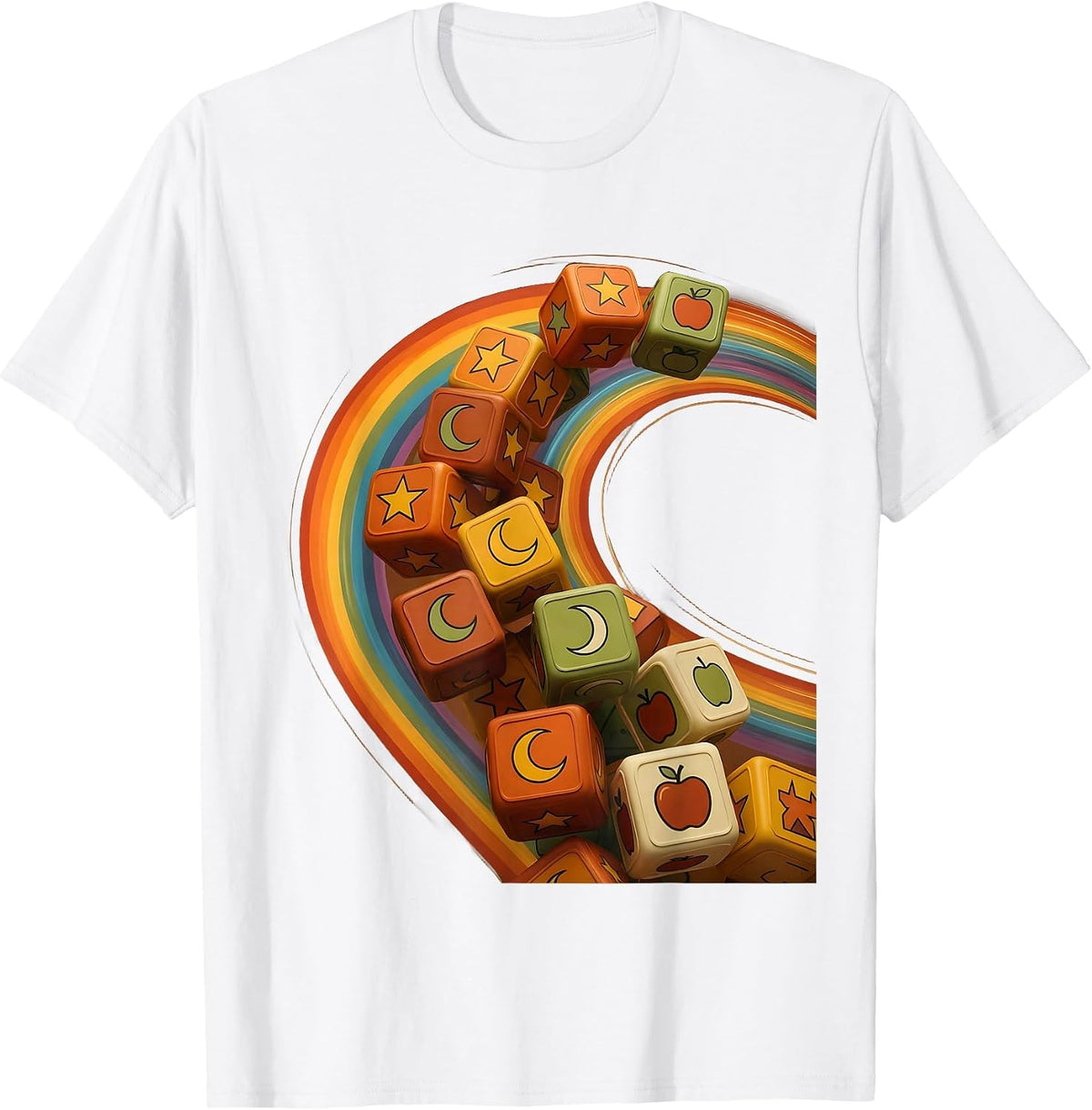 Preschool Teacher Tumbling Alphabet Blocks Graphic T-Shirt - White