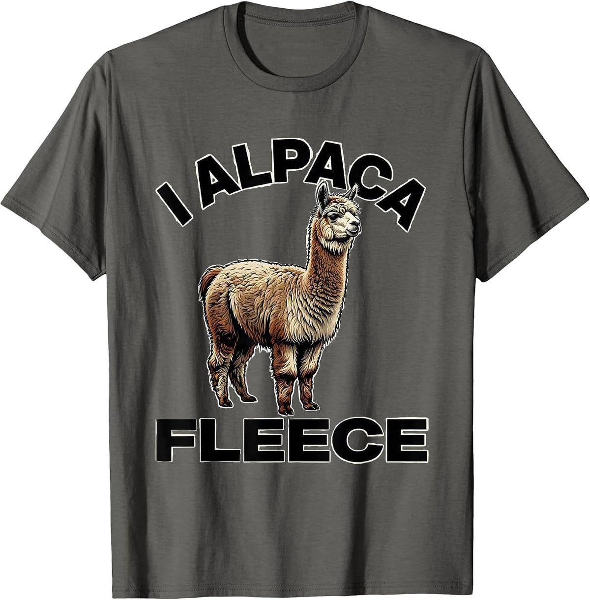 I Alpaca Fleece Funny Alpaca Lover Men Casual Humor T-Shirt - Asphalt Grey