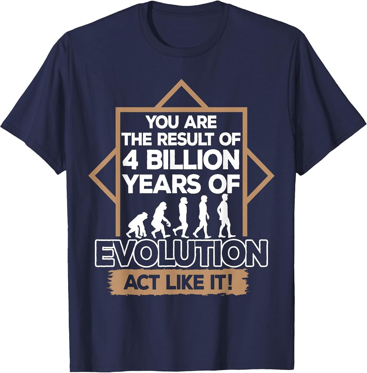 Biologist Darwin 4 Billion Years of Evolution Biology T-Shirt - Navy Blue
