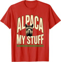Men's Alpaca My Stuff Funny Alpaca Lover Humor Graphic T-Shirt - Red
