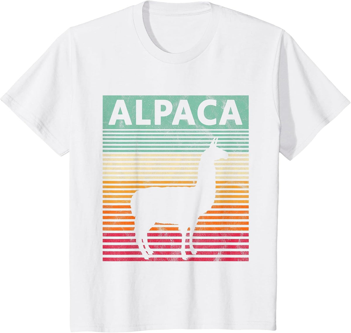Alpaca Retro Vintage Alpaca T-Shirt - White