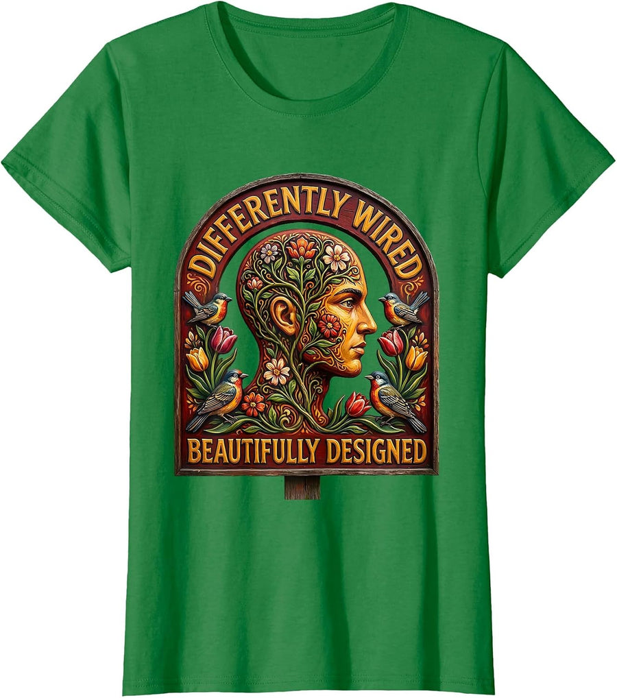 Women's Differently Wired Beautifully Designed Special Ed T-Shirt - Kelly Green