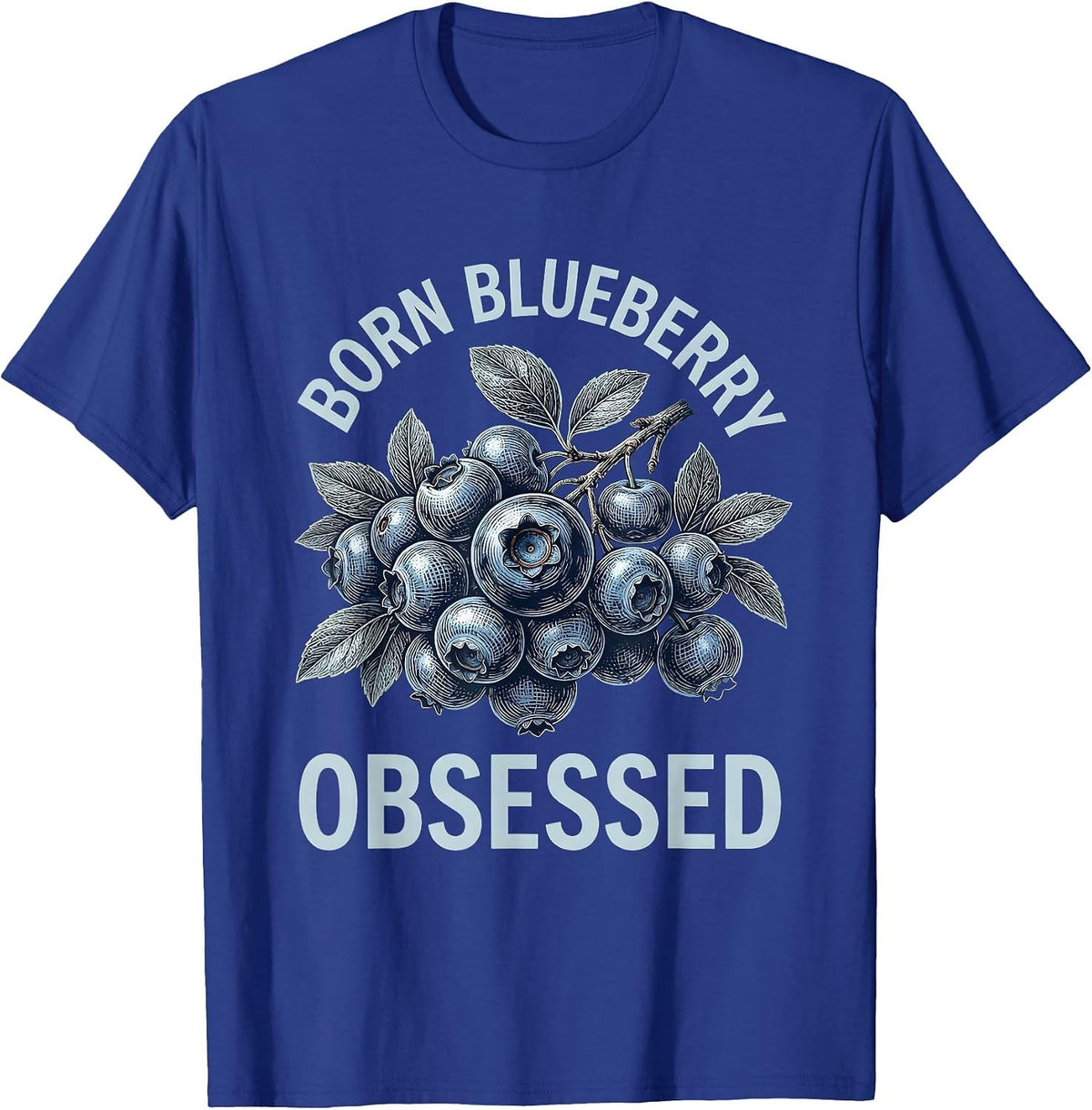 Men's Born Blueberry Obsessed Red White and Blueberries T-Shirt - Royal Blue
