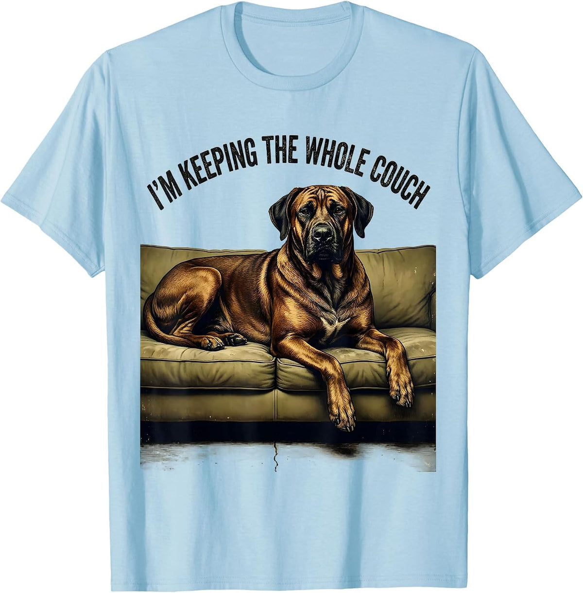 Men's I’m Keeping The Whole Couch Vintage Rhodesian Ridgeback Dog T-Shirt - Baby Blue