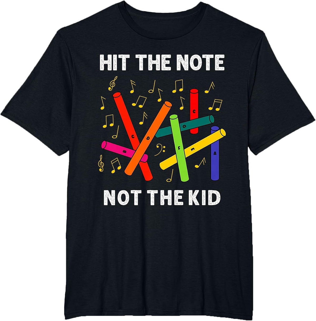 Teacher Elementary Music Classroom Funny Boomwhacker T-Shirt - Black