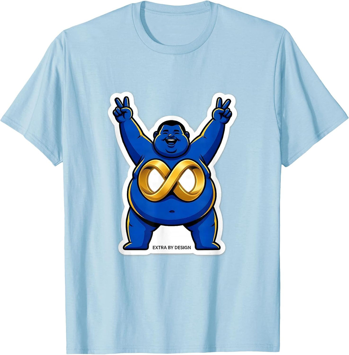 Men's Extra By Design Funny Down Syndrome Awareness Extra T-Shirt - Baby Blue