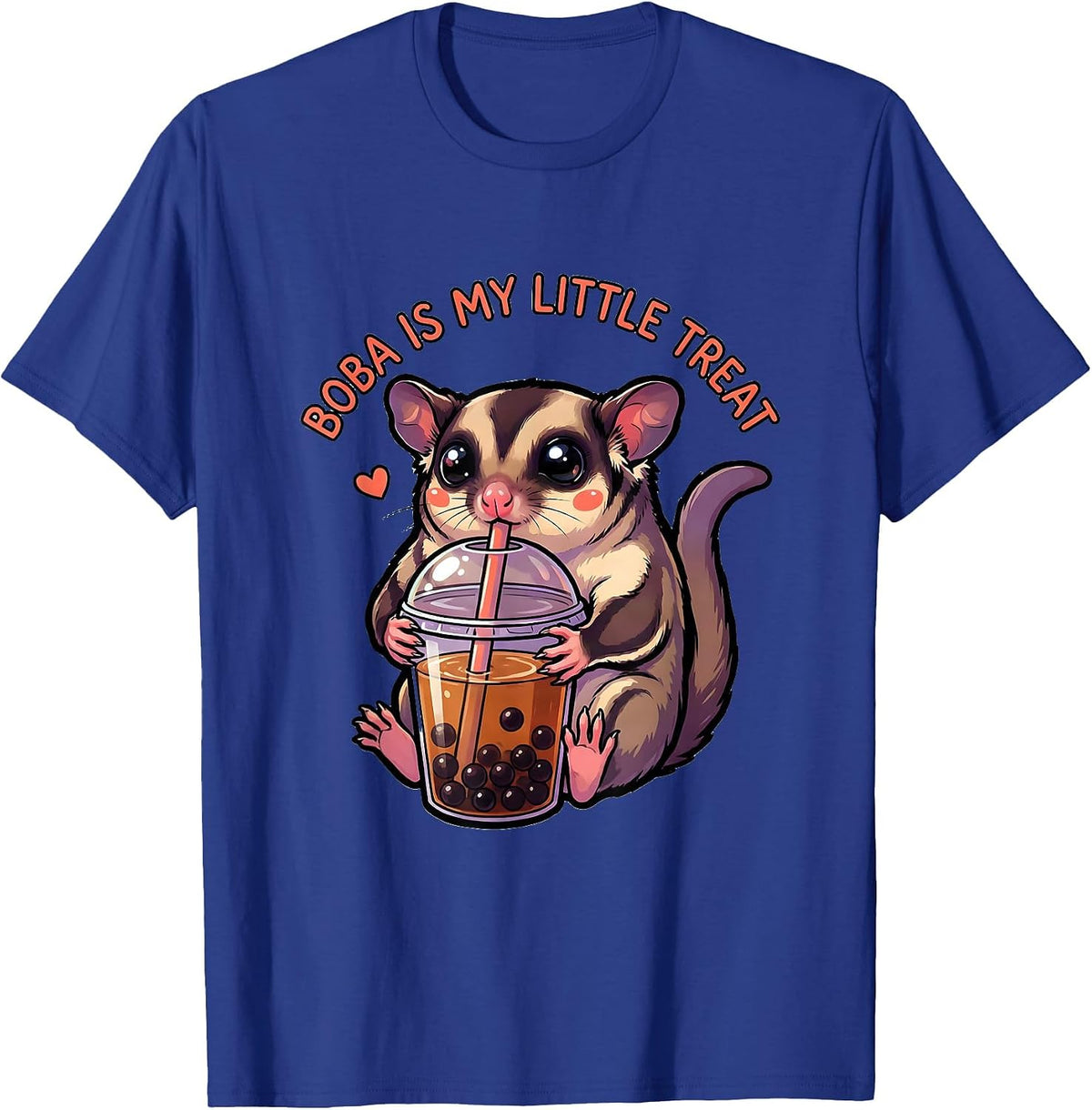 Boba Is My Little Treat Cute Kawaii Sugar Glider Boba Tea T-Shirt - Royal Blue