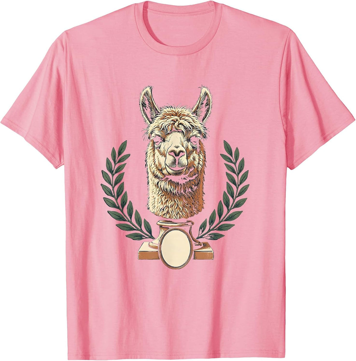 Men's Alpaca Bust Vintage Novelty Humor Men T-Shirt - Pink