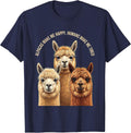 Alpacas Make Me Happy Humans Make Me Tired Funny Pet Lover T-Shirt - Navy Blue